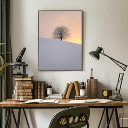 Winter Serenity Minimalist Landscape Art Poster