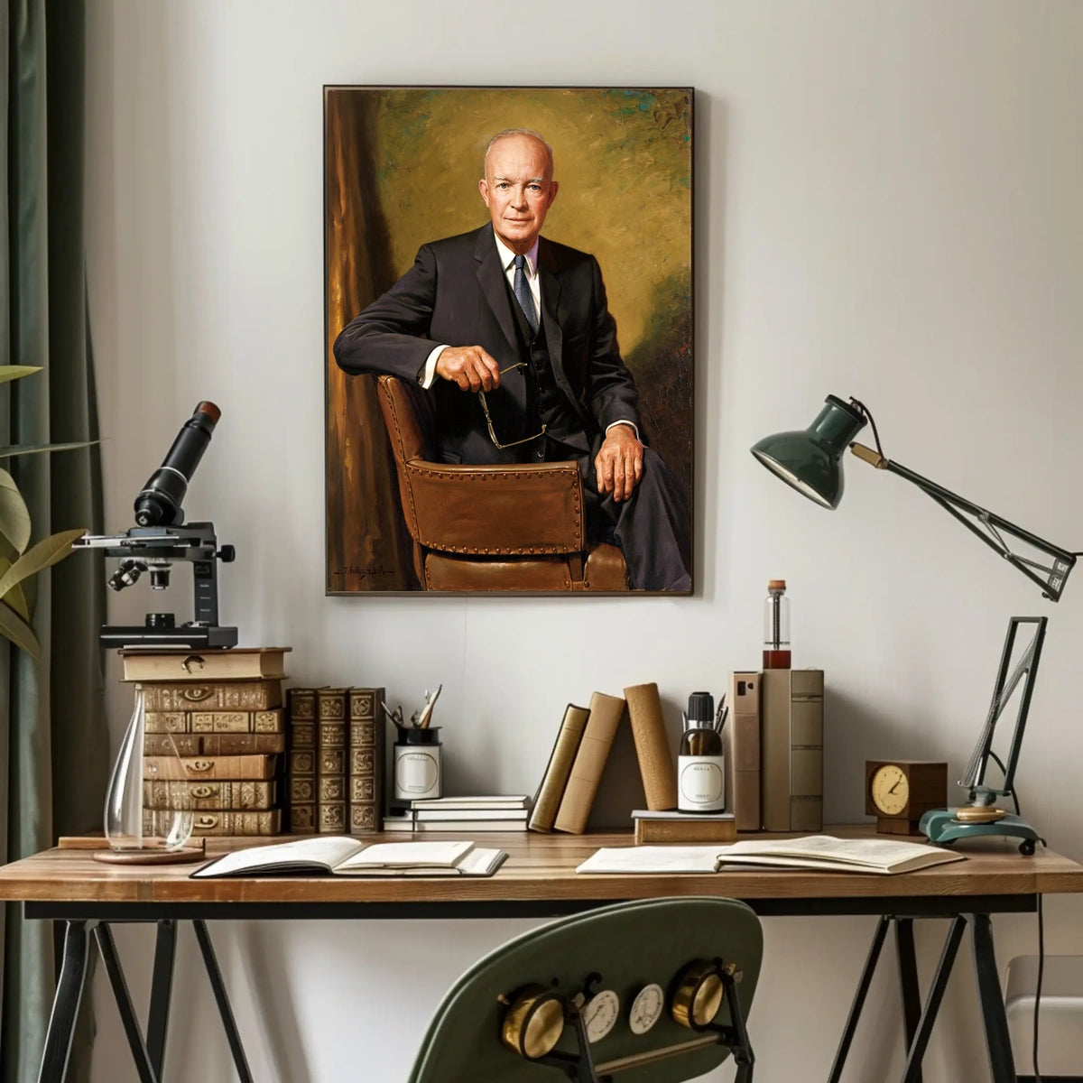 Oil Painting Portrait – Dwight D. Eisenhower Poster