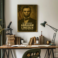 Abraham Lincoln 16th President of the United States Damaged Photograph Poster