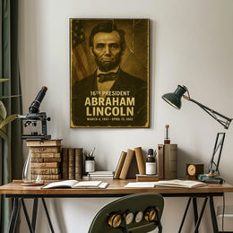Abraham Lincoln 16th President of the United States Damaged Photograph Poster