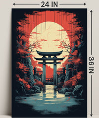 Tranquil Torii At Sunset Poster PosterGoat