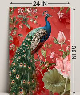 Peacock Elegance: Exotic Animal Art Poster
