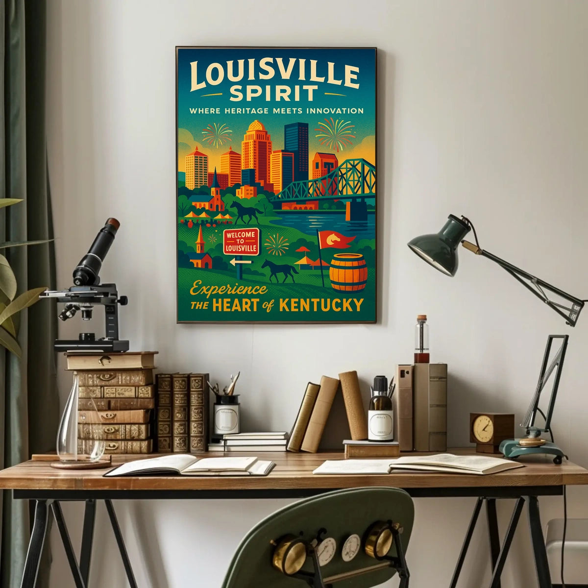 Louisville Spirit Where Heritage Meets Innovation Poster