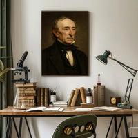 Elderly Gentleman Portrait in Artistic Oil Painting Style Poster