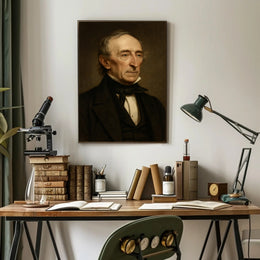 Elderly Gentleman Portrait in Artistic Oil Painting Style Poster