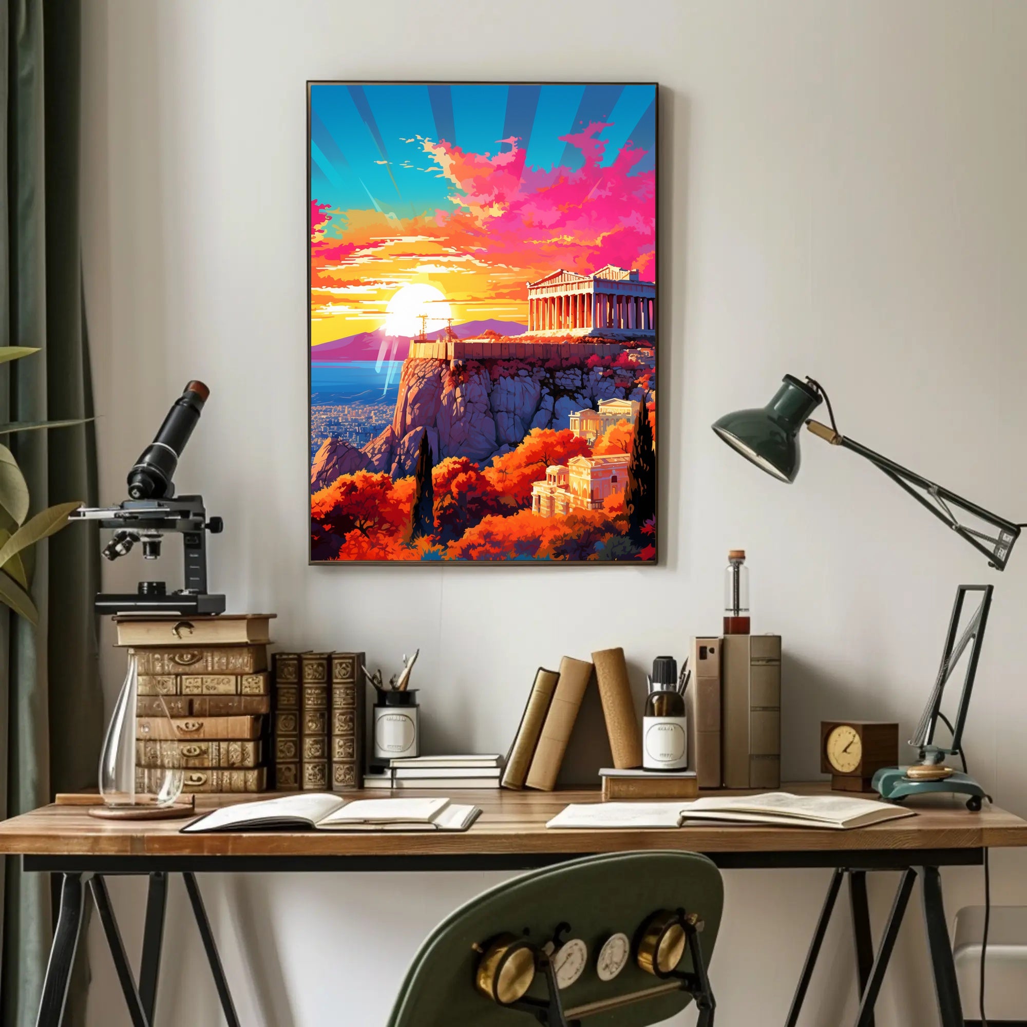 Sunset Over The Acropolis Poster