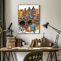 Netherlands Amsterdam Canal and Colorful Houses Poster