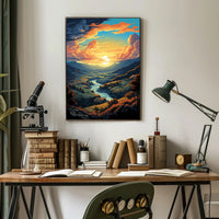 Majestic Sunset Valley Poster