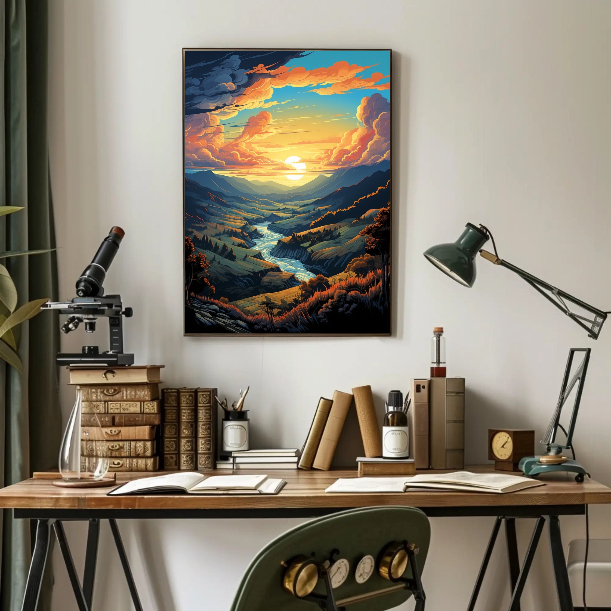 Majestic Sunset Valley Poster