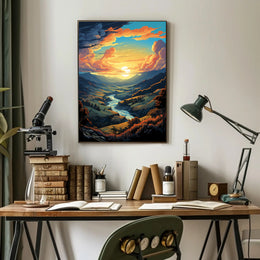 Majestic Sunset Valley Poster
