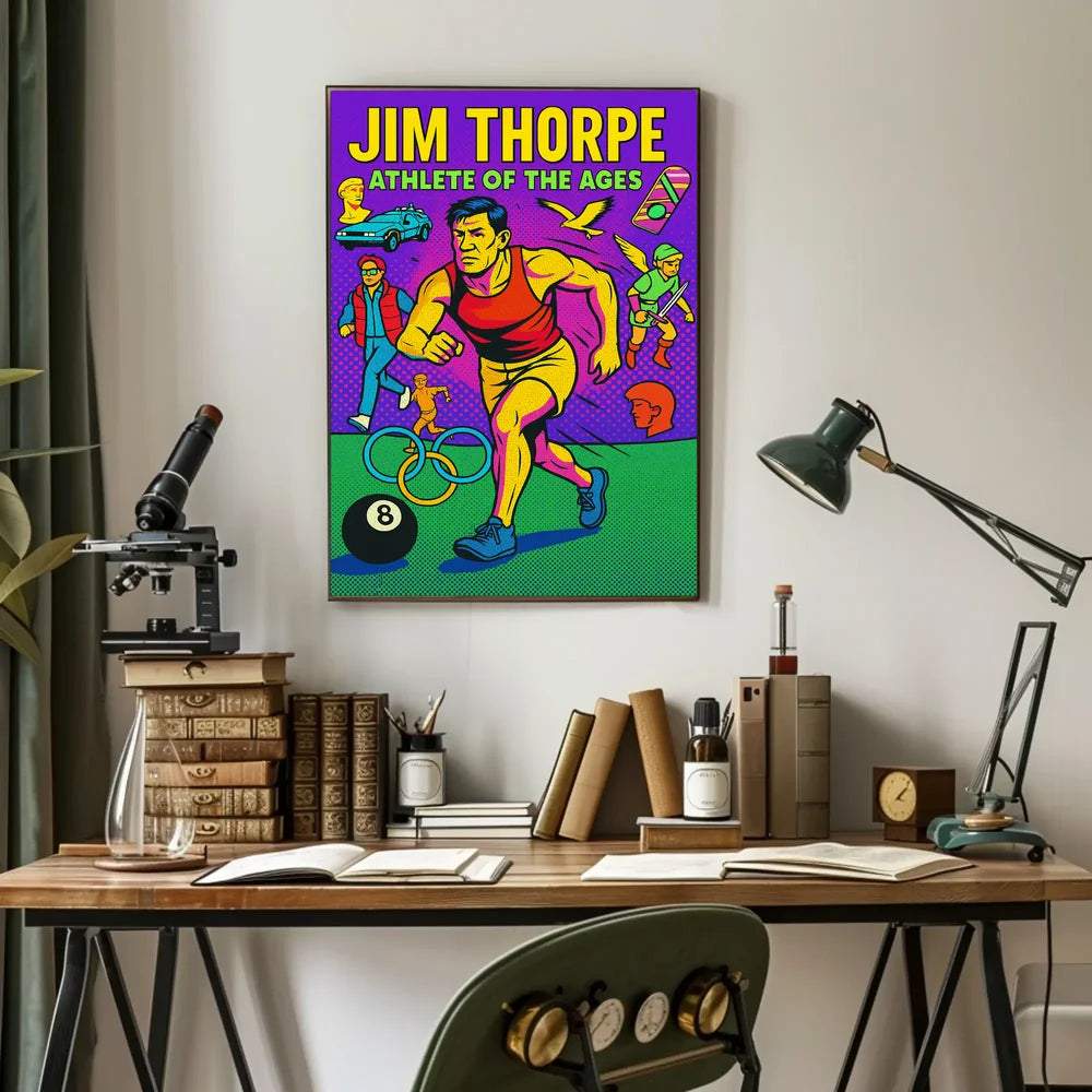 Jim Thorpe Retro Pop Sports Poster