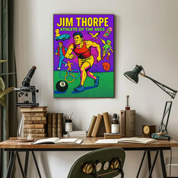 Jim Thorpe Retro Pop Sports Poster