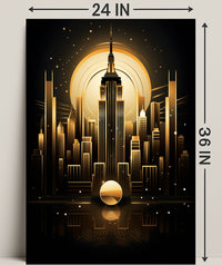 Golden Cityscape Poster