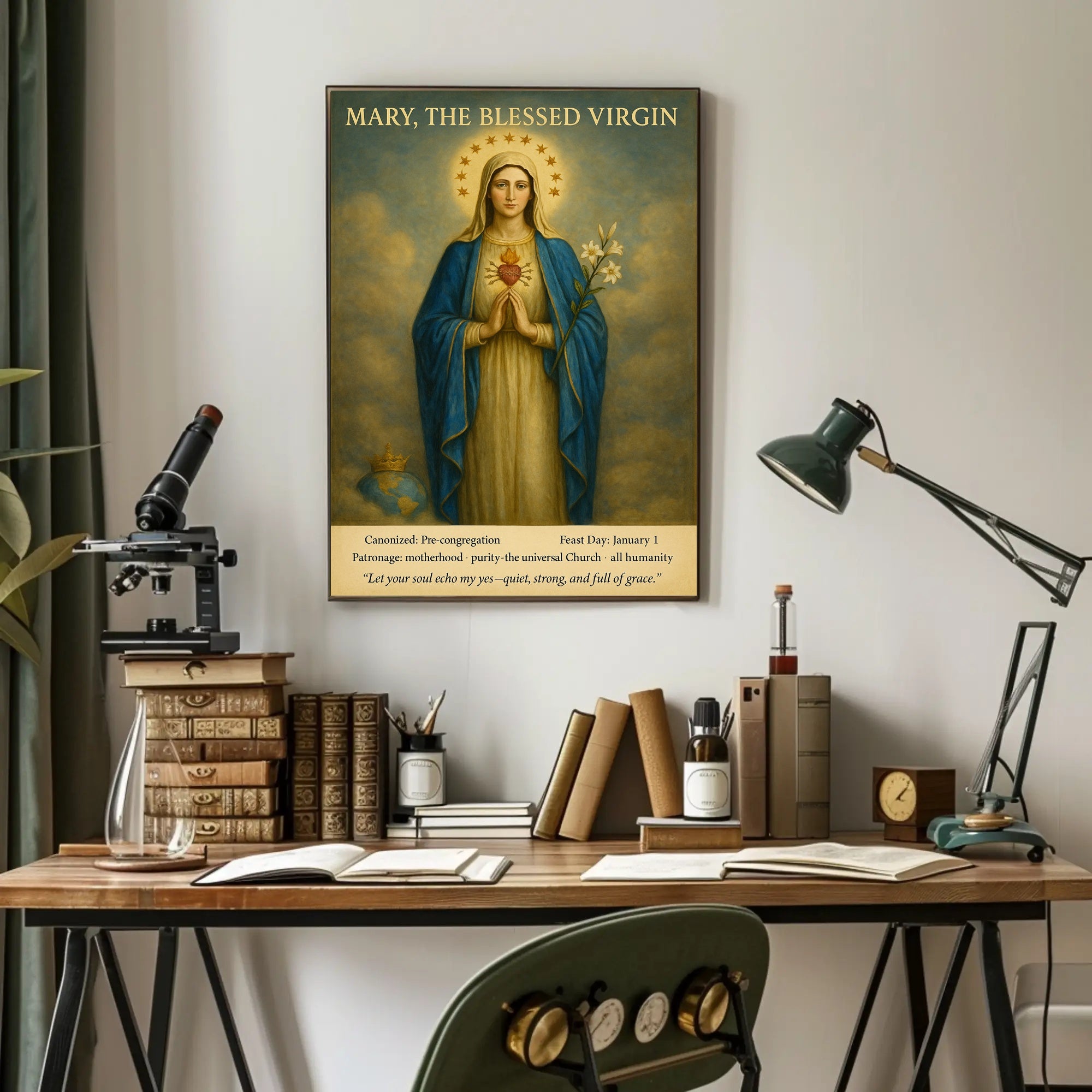 Mary's Sacred Heart Iconic Heritage Poster