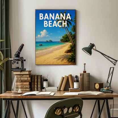 Banana Beach Tropical Paradise Poster Travel Poster