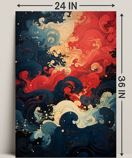 Abstract Waves Of Color Abstract Poster