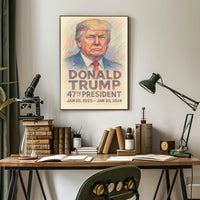 Unyielding Vision Donald Trump in Full Color Poster