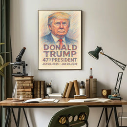 Unyielding Vision Donald Trump in Full Color Poster