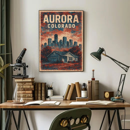 Aurora Colorado Skyline Luminous Wanderlust Poster