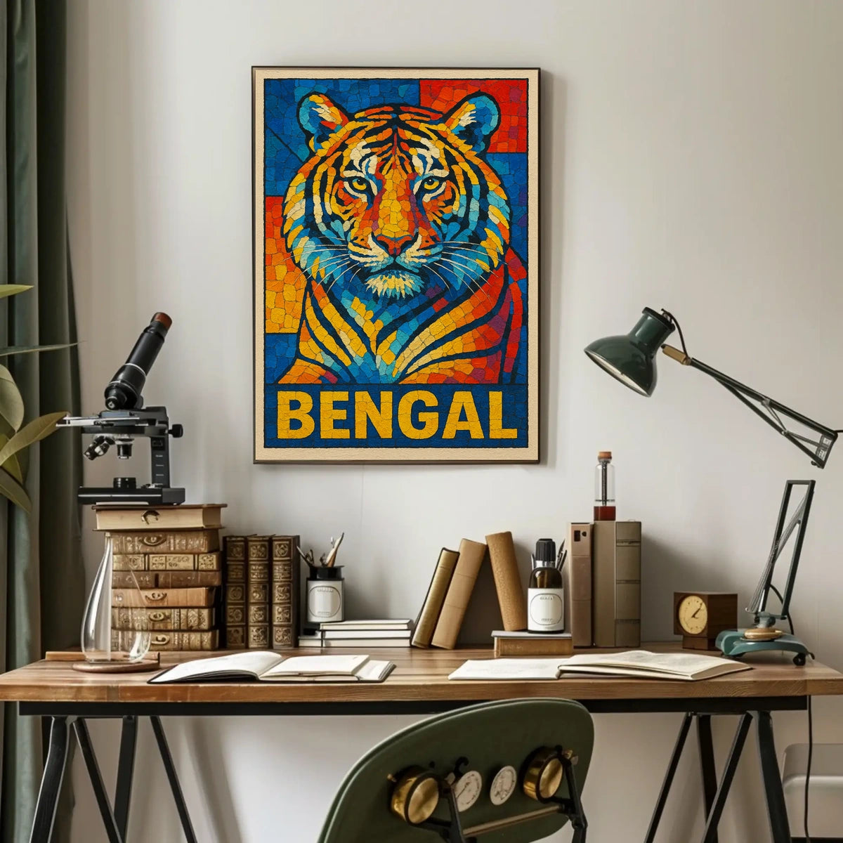 Bengal Tiger Mosaic Poster