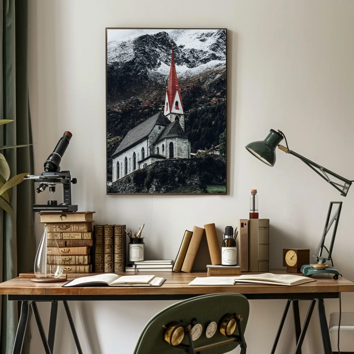 Alpine Church In Winter Poster