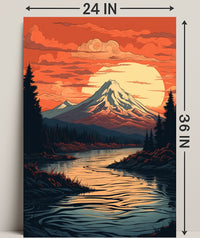Serene Mountain Sunset Poster PosterGoat