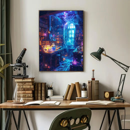Magical Alchemy Library Fantasy or Mythology Poster PosterGoat