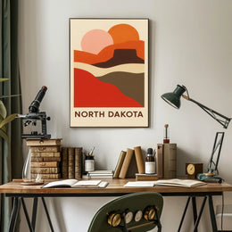 North Dakota Landscape Art Poster