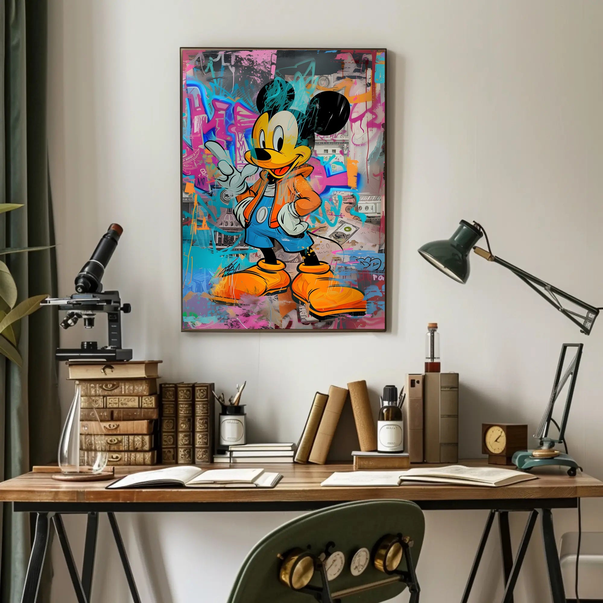 Cartoon Mouse in Urban Street Art Pop Culture Poster