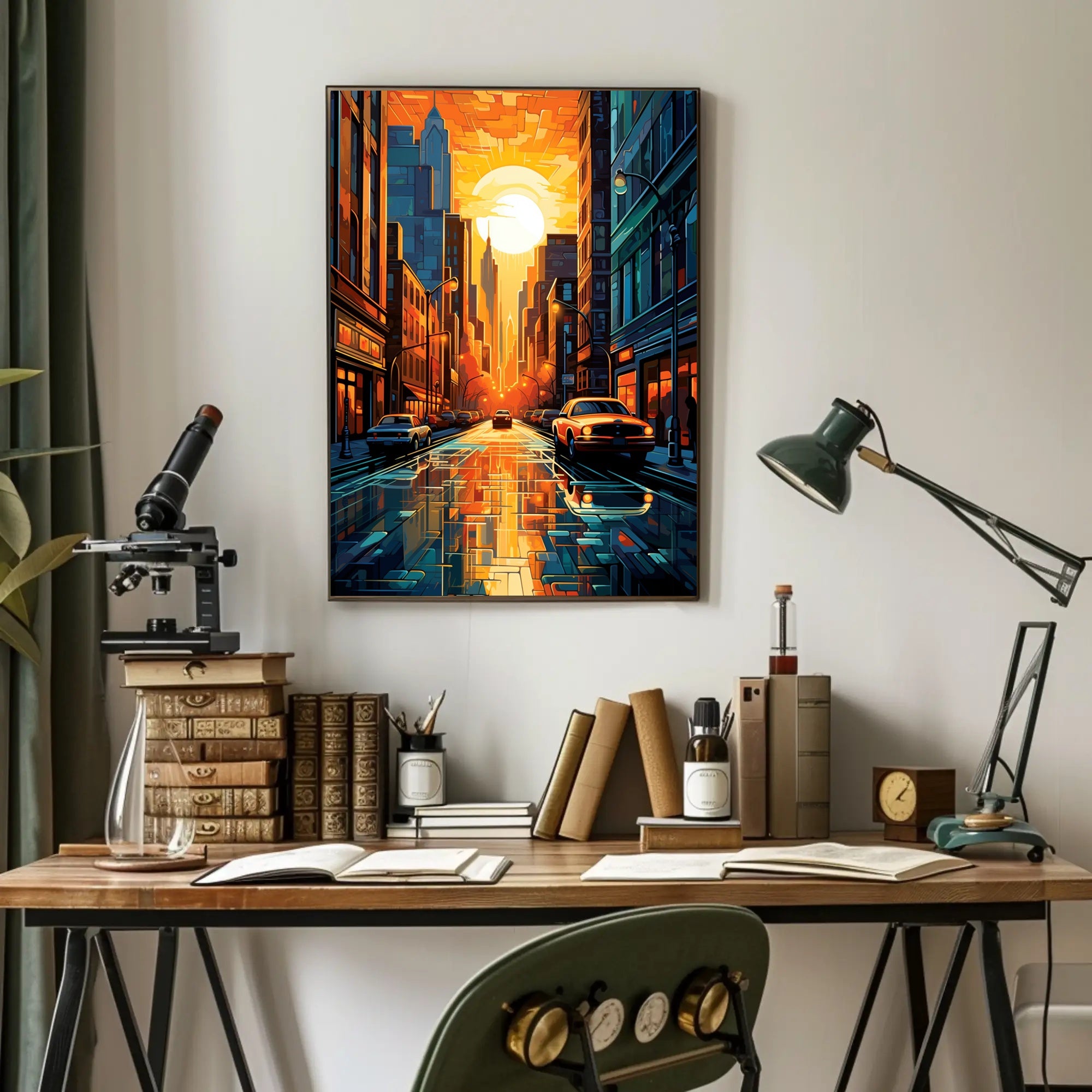 Urban Sunset Symphony Poster PosterGoat