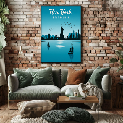New York Statue of Liberty Vintage Poster