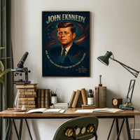 John F. Kennedy Patriotic Leadership Vintage Poster