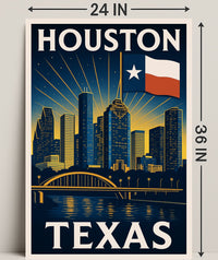 Houston, Texas Skyline Poster PosterGoat