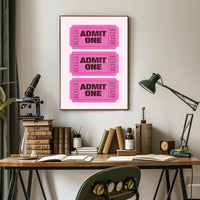 Vintage Admit One Tickets Poster for Pop Culture Enthusiasts PosterGoat