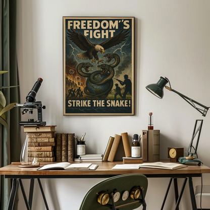 Freedom's Fight WWII Propaganda Poster