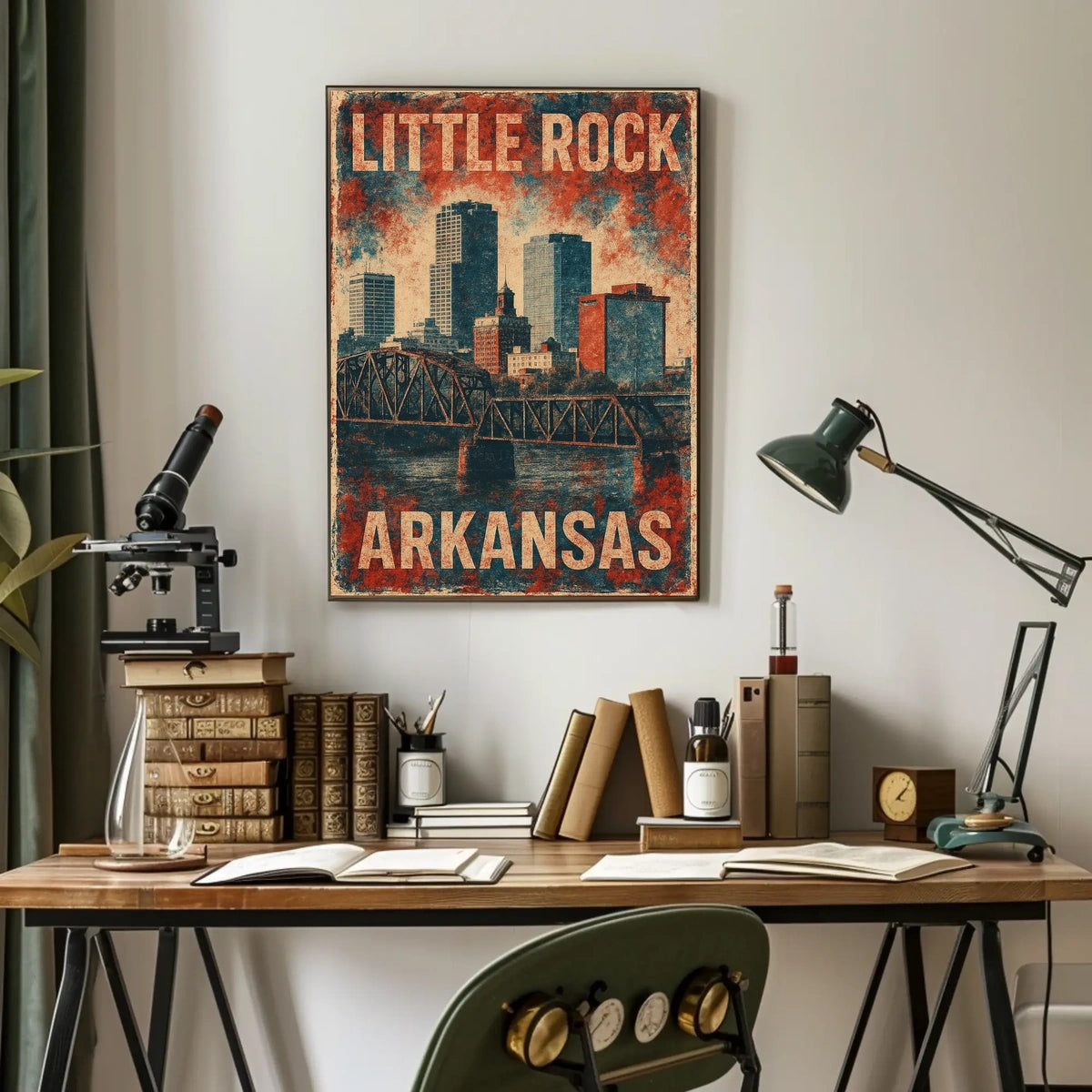 Little Rock Vintage Skyline Retro Nostalgia Poster
