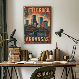 Little Rock Vintage Skyline Retro Nostalgia Poster