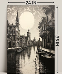Moonlit Venetian Canal Poster