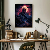 Enchanted Castle Under A Blood Moon Poster
