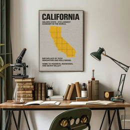 California Golden State Vintage Poster Print PosterGoat