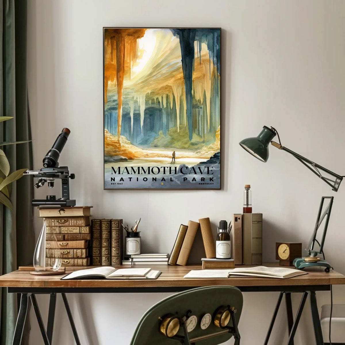 Mammoth Cave Watercolor Wall Art Poster