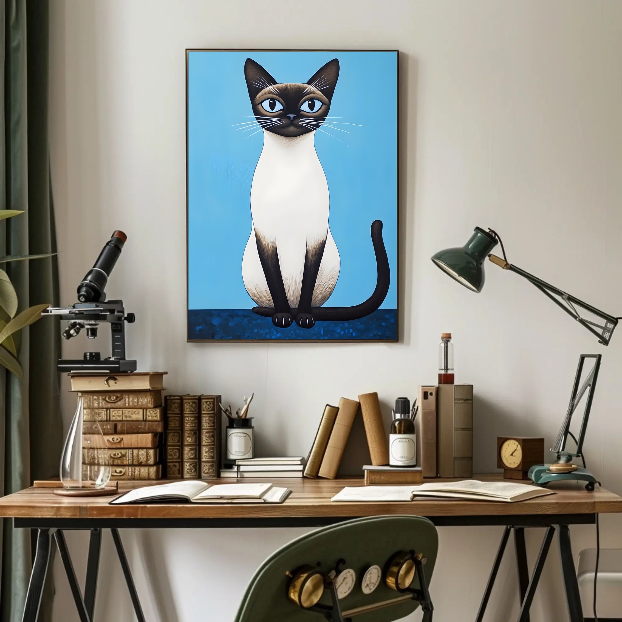 Siamese Cat Poster Modern Wall Art Print