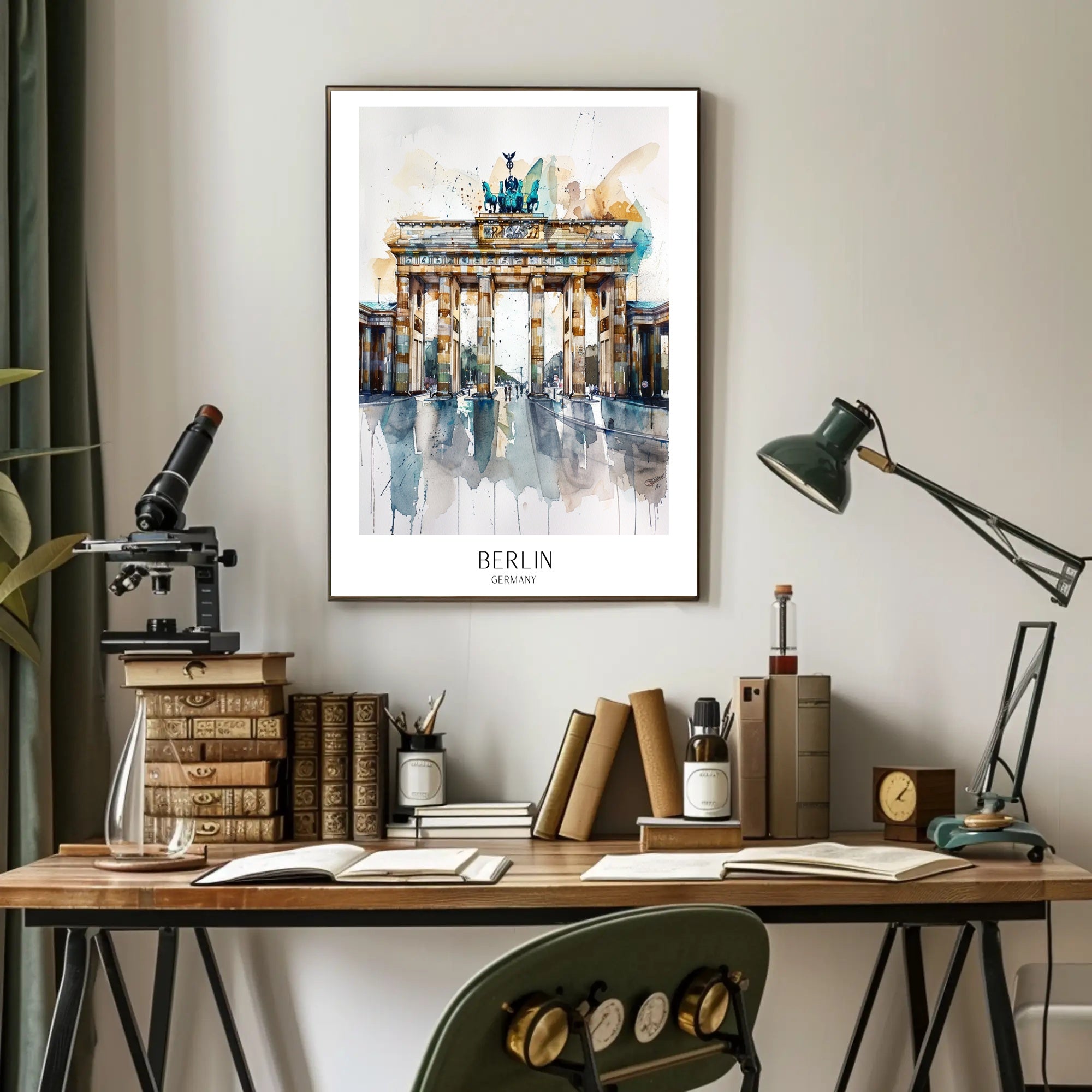 Brandenburg Gate Watercolor Art Print: Urban or Cityscape Poster PosterGoat