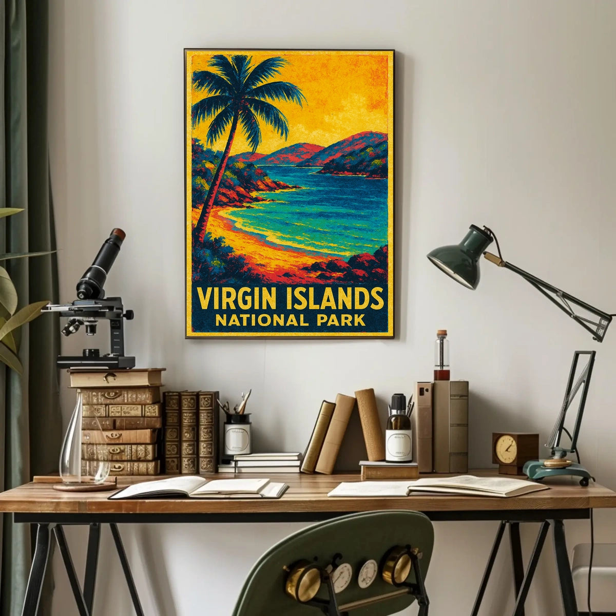Virgin Islands Vintage Travel Wanderlust Poster