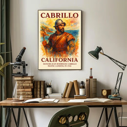 Juan Rodríguez Cabrillo Historical Landing Art Poster