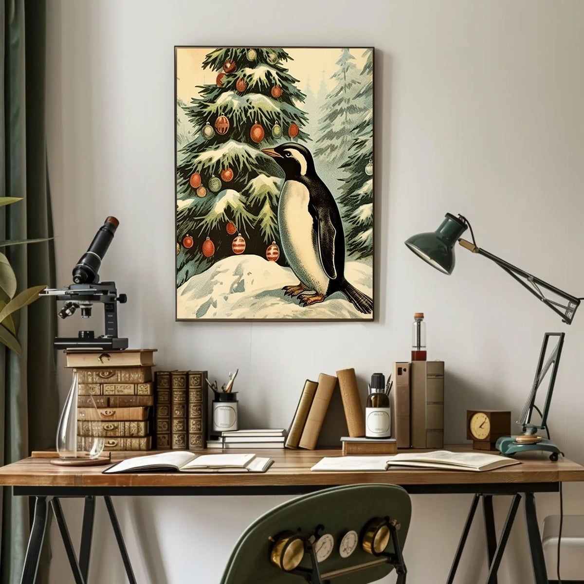 Festive Penguin Wonderland Poster