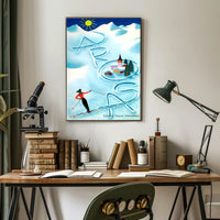 Skiing in Arosa Swiss Alps Travel Poster PosterGoat