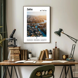 Zakho's Enchanting View Urban or Cityscape Poster PosterGoat
