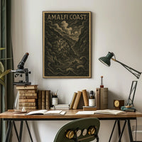 Amalfi Coast Poster Wall Art 18x24 Coastal Seascape Decor