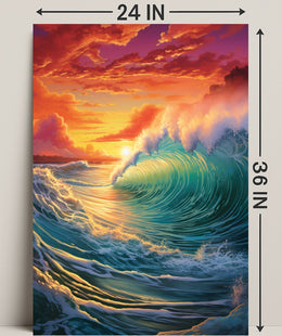 Oceanic Sunset Symphony Poster PosterGoat